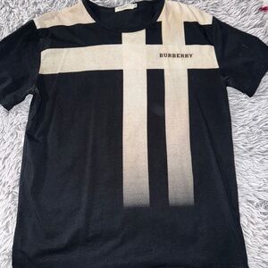 Burberry London Vintage Graphic Cross Tee Black Beige Men’s XXL